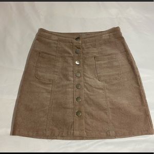 Corduroy button down skirt